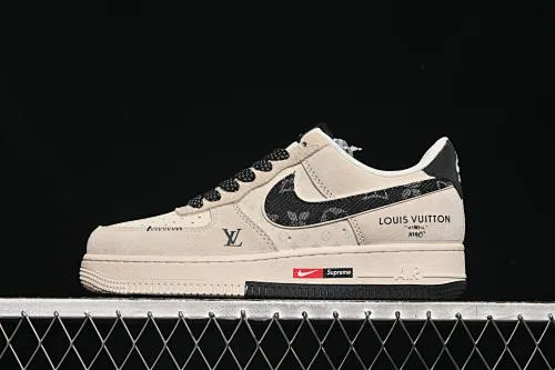 All categories Nk Air Force 1 Air Force series Nk Air Force 1 Low Air Force low top Nike Air Force 1'07 Low LV joint pig eight meters white and black Air Force 1 low top casual sneakers MZ9588-801